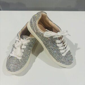 Betsey Johnson Girls' Sidny Rhinestone Sneakers Size 1